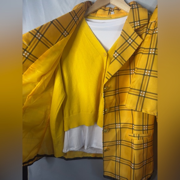 WOMENS Y2K AUTHENTIC CLUELESS CHER YELLOW PLAID COSTUME, COSPLAY, PREPPY, Medium - Picture 6 of 11